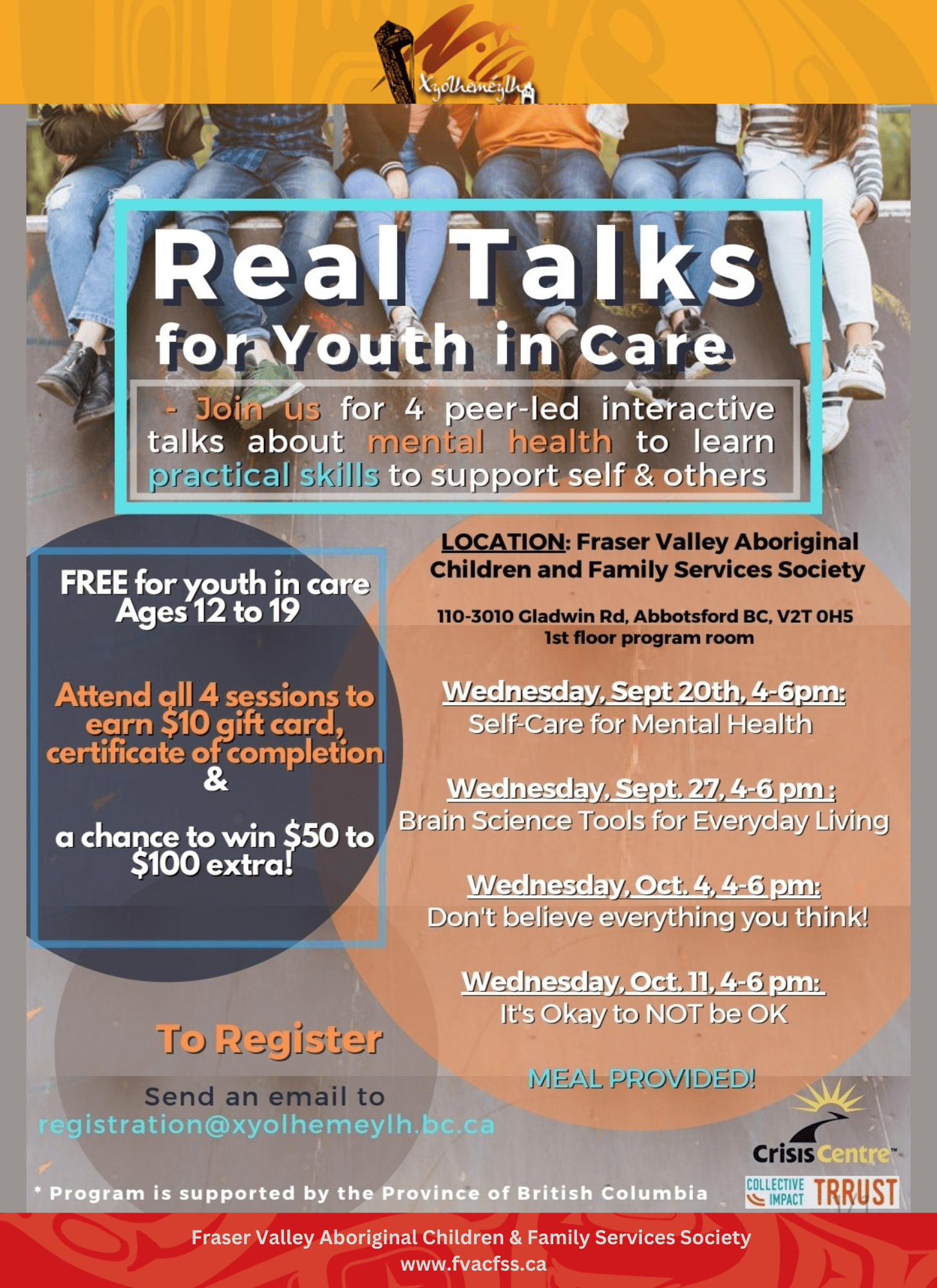 REAL TALKS Youth Program Ages 12-19