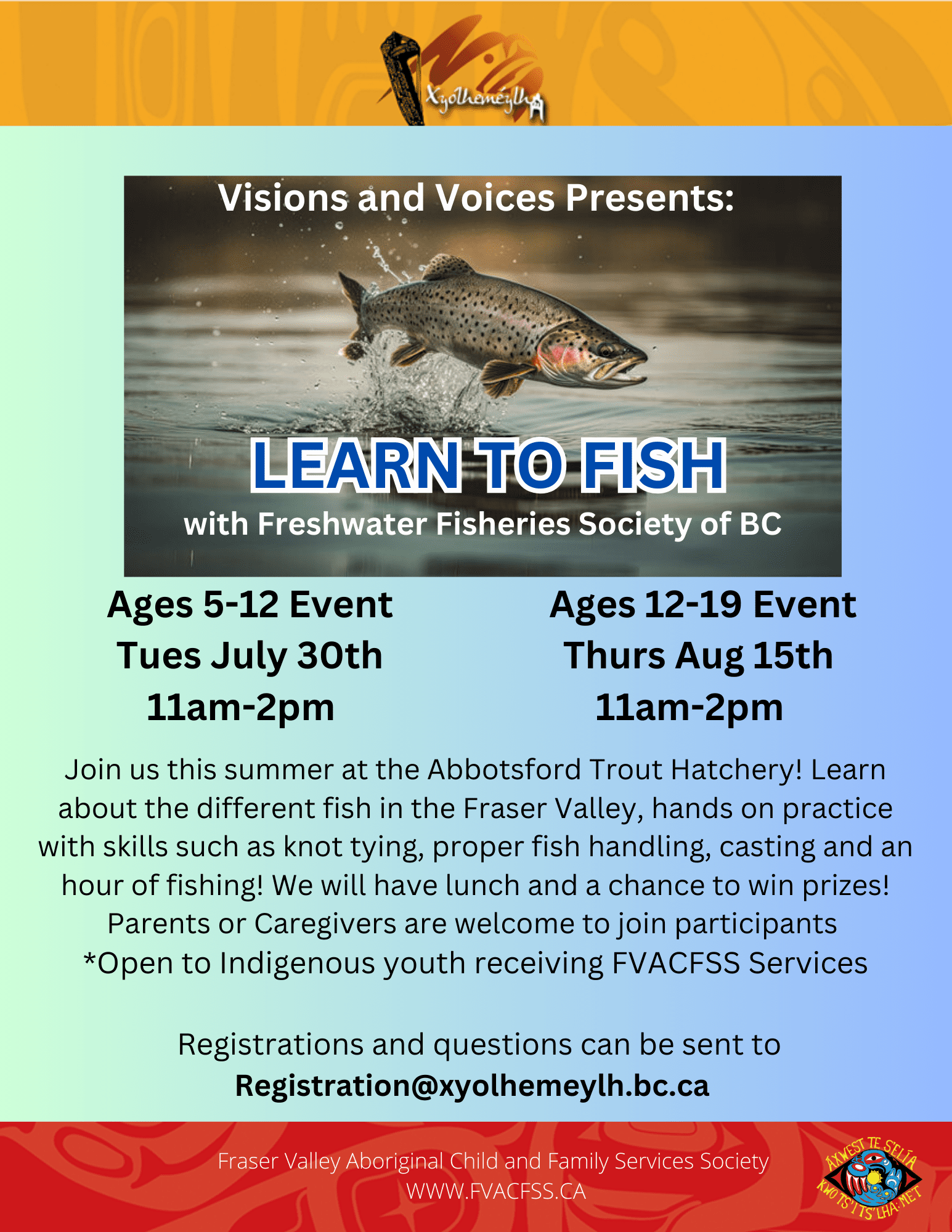 VV Fishing Event July 30 and Aug 15