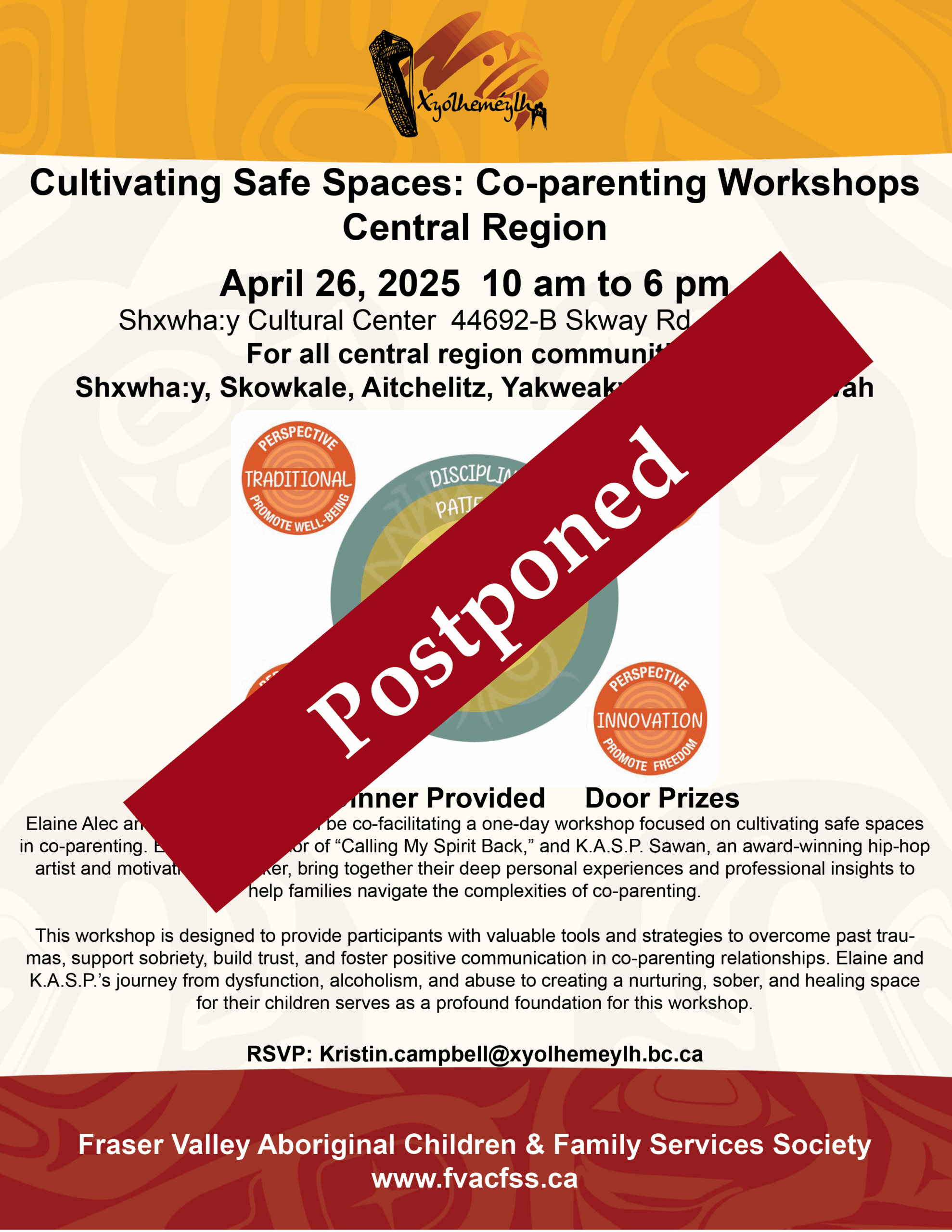 Cultivating Safe Spaces Workshops – central Apr 26 postponed